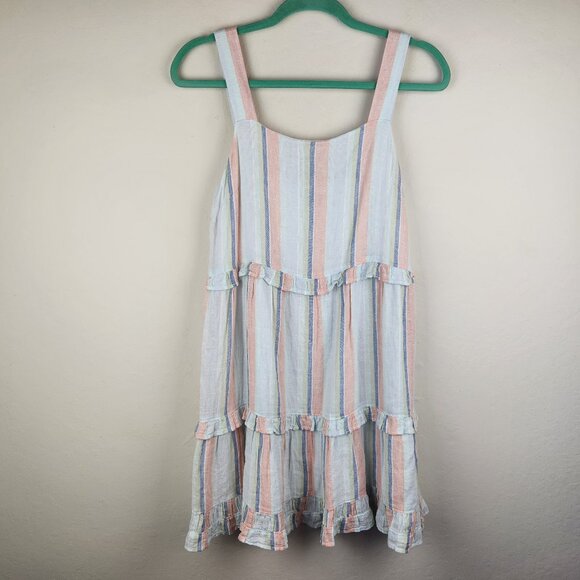 Rails Sandy Linen Blend Tank Dress in Biarritz Multi Stripe sz S - Picture 1 of 11